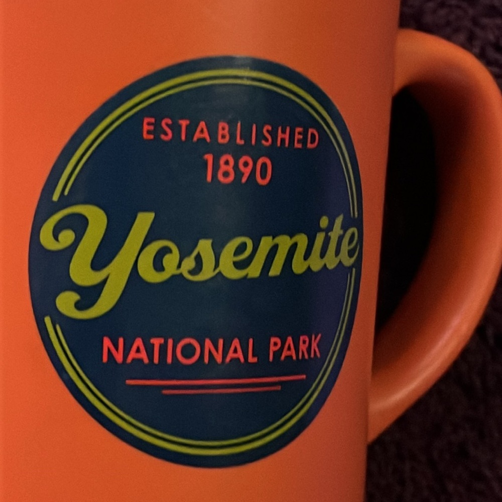 Yosemite National Park Mug Established 1890 Orange Green Heavy Large